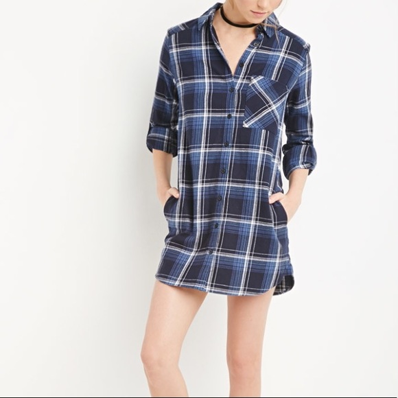 flannel dress forever 21